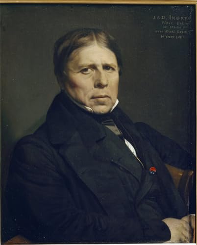 Peinture Autoportrait Jean Auguste Ingres affiche artistique sur toile de 60x90cm pour mur