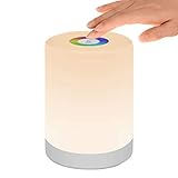 【Bequeme Touch Steuerung】 Intelligenter sensor, berühren sie die oberseite, um ein-/auszuschalten/das Licht einzustellen. Berühren sie das panel für mehr als 3 sekunden, um das licht einzuschalten. Sie können die farbe passend für Ihre stimmung wählen und eine genussvolle atmosphäre schaffen.