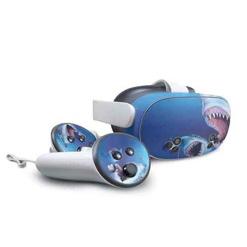 VR Skin Compatible with Meta Quest 3S - Great Whites - Premium 3M Vinyl Protective Wrap Decal Cover - Easy to Apply | Crafted in The USA by MightySkins by Vision Signs & Graphics - Used condition - US$8.03