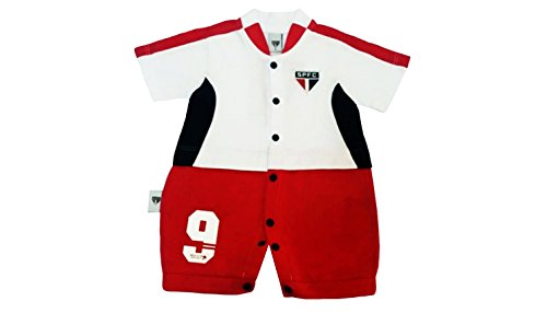Macacão Curto São Paulo, Rêve D'or Sport, Bebê Unissex, Branco/Vermelho/Preto, G
