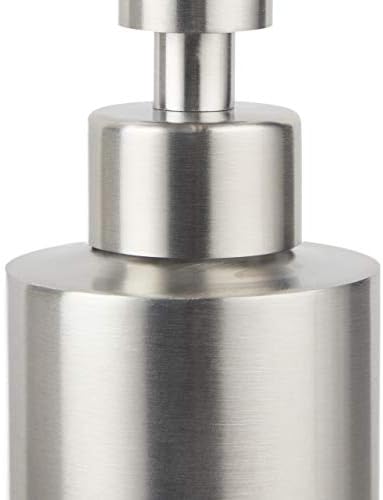 Relaxdays Dozownik mydła, do wielokrotnego napełniania, łazienka, toaleta, kuchnia, pompka, dozownik mydła w płynie, szczotkowana stal nierdzewna, 300 ml, srebrny, 1 sztuka