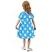 ALAZA Little Girl Dresses Short Sleeve Toddler Girls Dress Clothes Duck Bubble Blue Fashion 2T
