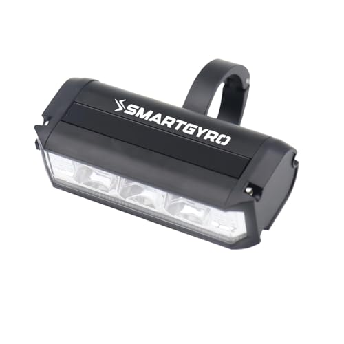 SmartGyro - Foco Bike/Scooter Pro HD LED para Patinetes Eléctricos y Bicicletas, Alta Luminosidad, 4 modos de iluminación, con Batería