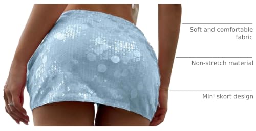 Image of Floerns Women's Sequin Low Waist Mini Skorts Night Out Skirt Shorts