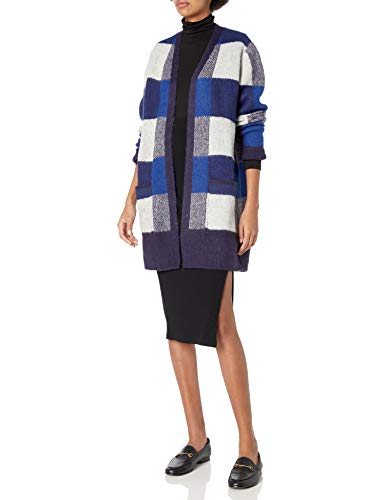 Lucky Brand Women's Buffalo Check Cardigan Sweater, Blue Multi, Small