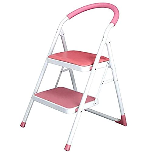 FALIYORS Folding Step Stool 2 Step Small Step Ladder Step Stool for Adults, Sturdy Heavy Duty Folding Mini Ladder for Kitchen Closet Maximum Load Bed Step Stools for High Beds 150kg