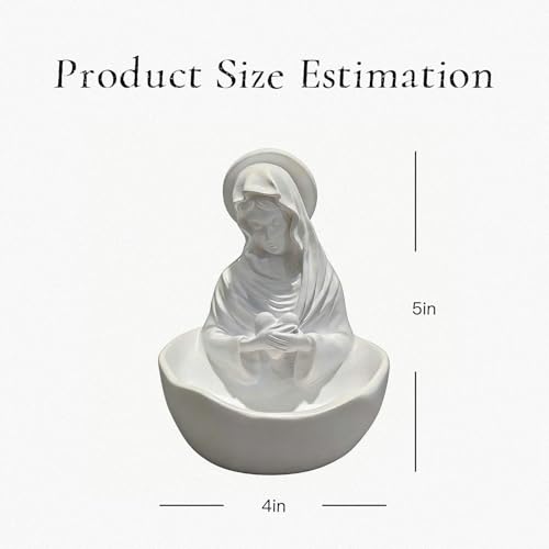 Figura Decorativa Virgen María en Resina Blanca 5 Pulgadas miniatura 2