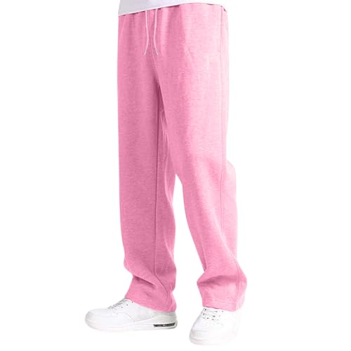 Boys Baggy Sweatpants Straight Leg Open Bottom Sweat Pants Kids Sweats Fleece Elastic Waist Athlteic Jogger Track Pants 5-16Y2