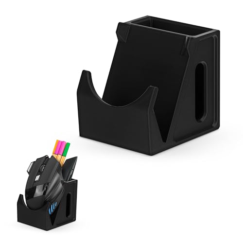 Desktop PC Mouse Stand Holder with Stationary Pen Holder, For Gaming & Office Mice From Logitech, Razer, Corsair & More - Organize Space and Keep it Clutter-Free! (DM02)