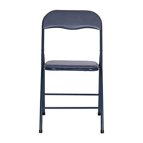 Image of EMMA + OLIVER Navy Square Folding Card Table and Chairs Set for 4 Players