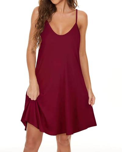 Image of JOELLYUS Womens Spaghetti Strap Dress Summer Dresses Beach Cover Ups Casual Sundresses with Pockets 2026