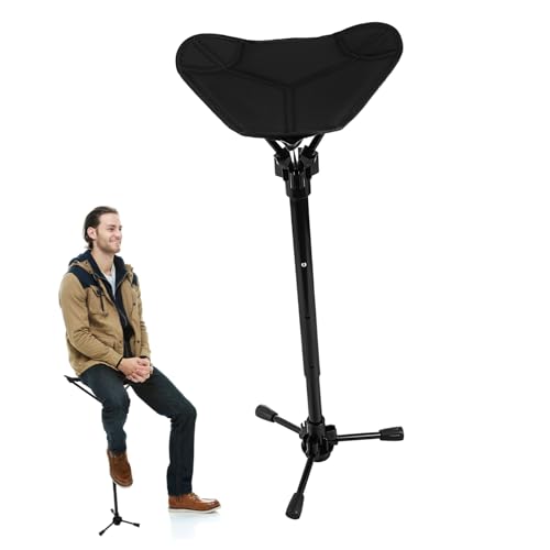 Kisangel Adjustable Height Folding Stool Portable Lightweight Tripod Chair for Camping Fishing Hiking and Outdoor Events Stable Support for Queuing and Relaxation