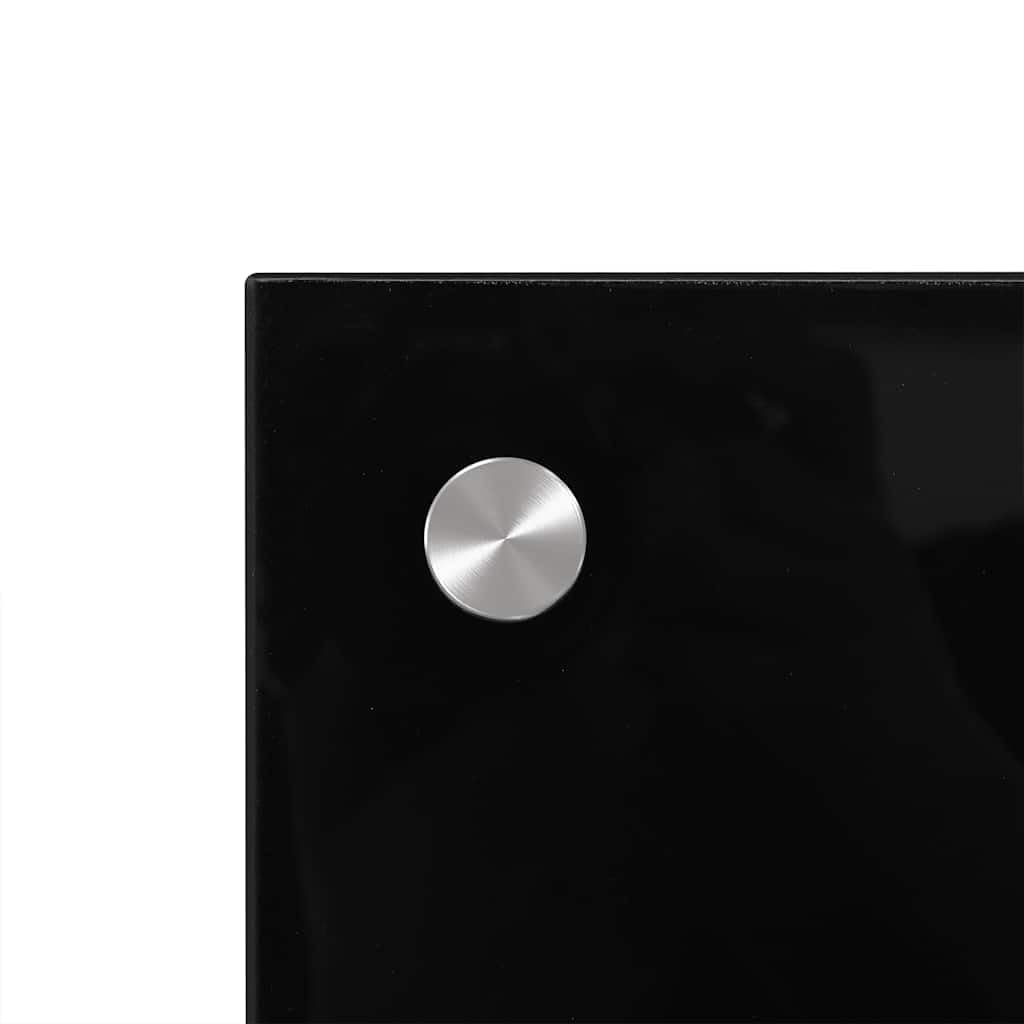 Kitchen Backsplash Black 31.5"x15.7" Tempered Glass Splash Guard Heat-Proof Scratch-Resistant Easy Mounting Wall Protection