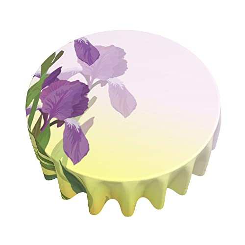 Sarnfans Music Tablecloth,Musical And Notes Guitar Keyboard,Round 60 X 60 Inch Table Cover Polyester Stain And Wrinkle Resistant Table Cloth For Kitchen Dining Coffee Party,White #TOP2