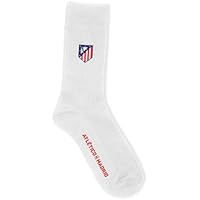 GAMBEA Calcetines Atlético de Madrid Escudo Canalé Blanco.