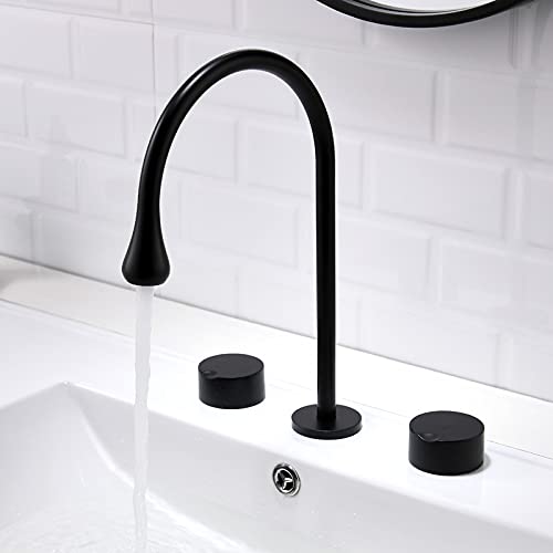 Robinet d'évier noir à cascade pour une salle de bain luxe