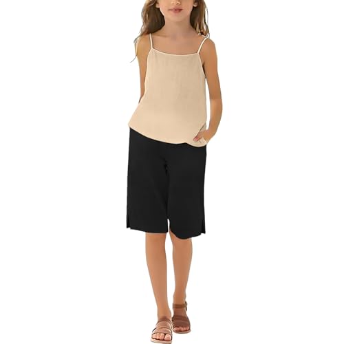 Ensemble d'été filles léger et fluide avec short à jambe large