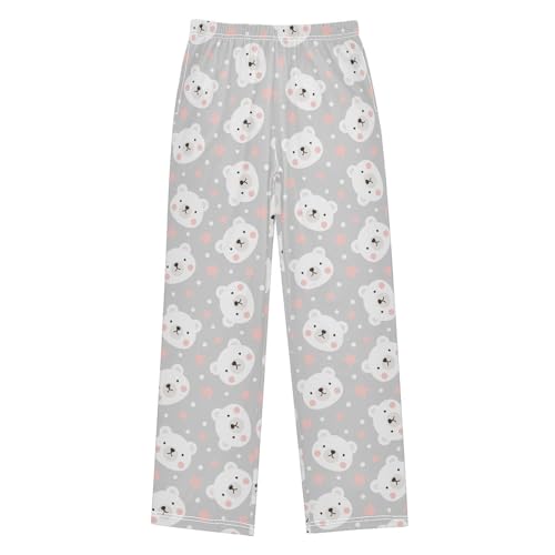 Boys' Pants Polar Bear Cute Face Star Long Bottoms Jogger Pants Elastic Waist Trousers with Pockets S-XL