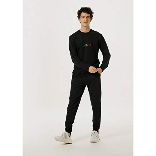 Calça moletom Básica, Jogger, Hering, Masculino, Preto, XXG
