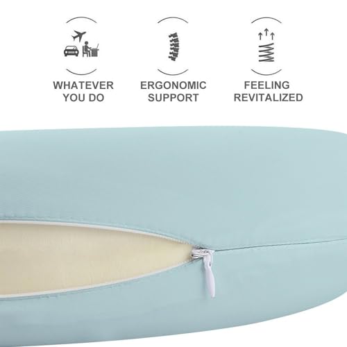 Almohada de espuma viscoelástica U 30x25 cm para viaje miniatura 5