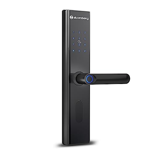 Atomberg SL 1 Smart Door Lock | 6 Ways Unlocking | Fingerprint | PIN | OTP | NFC Card | Atomberg Home App (Data Stored in India) | Key | 5 Stainless Steel Bolt | 2 Year Warranty by Atomberg (Black)