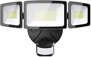 Onforu 55W LED Security Lights Motion Sensor Light Outdoor, 5500LM, 6500K, IP65 Waterproof, Flood Light Outdoor Motion Detector with Adjustable 3 Head, Hardwired Wall Light for Entryway, Yard, Garage