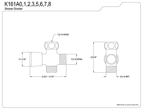 Inverseur de douche Trimscape Kingston Brass K161A7 performant