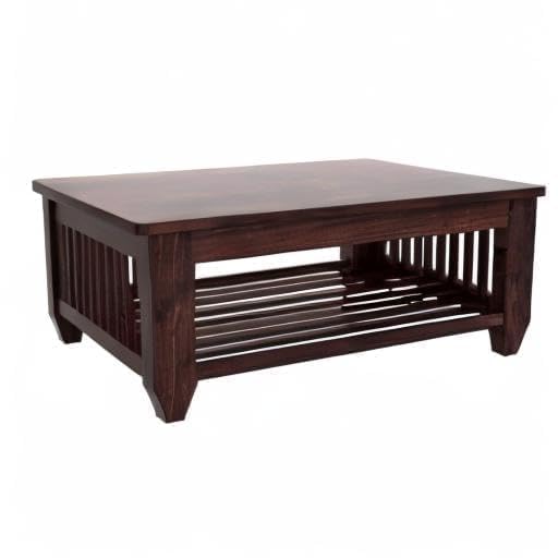 Image of FreshFurnish Solid Sheesham Wooden Centre Table Coffee Table & Sofa Center Table Teapoy for Hallway Decor - Wooden Coffee Table for Living Room Home Furniture Decor (Walnut)