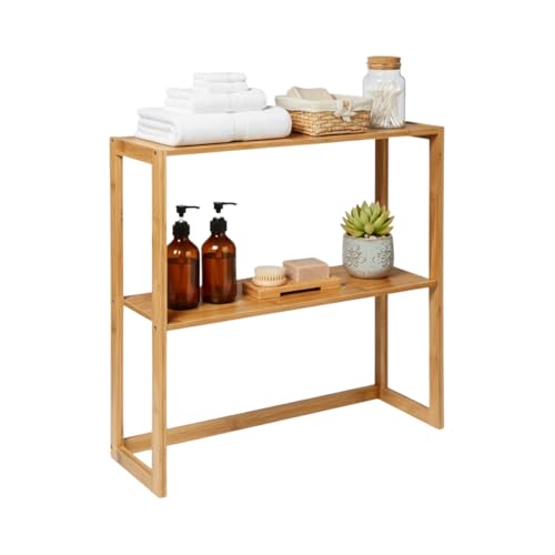 7H SEVEN HOUSE Estantería Modular de Bambú con 2 Niveles 60x57x20cm 7house