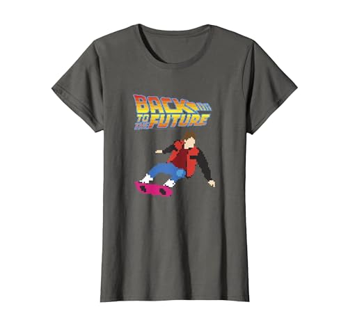 Back to The Future Low Poly Marty McFly T-Shirt, Women, Asphalt Grey, X-Large