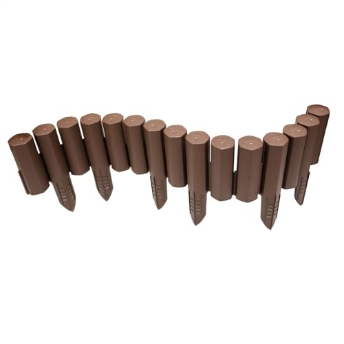 Palisade Rund 2,20m - braun | Beetumrandung, Rasenkante, Beeteinfassung, Gartenpalisade
