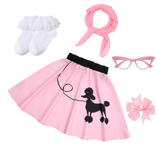 Disfraz completo años 50 para niñas, falda Poodle miniatura 2