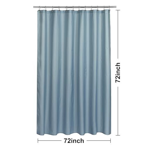 Image of N&Y HOME Fabric Shower Curtain or Liner with Magnets, Blue Fog | Hotel Quality, Machine Washable, Water Repellent, Standard Size