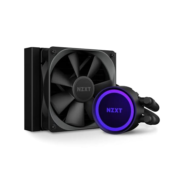 NZXT Kraken 120 - RL-KR120-B1 - Enfriador líquido de CPU AIO RGB - Silencioso y eficaz - Funcionamiento silencioso - LED RGB de anillo - Ventiladores de radiador Aer P de 120 mm (incluidos)