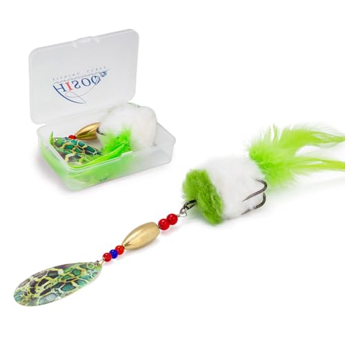 Pike Musky Walleye Fishing Lure Spinnerbait with Feathered Hooks Rooster Tail Fishing Lures Spoon...