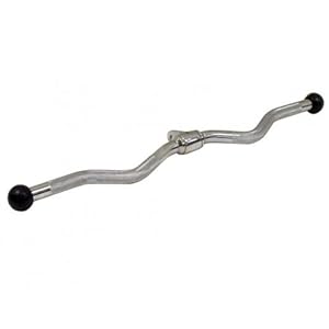 Jazooli Tricep Press Push Pull Down Wide EZ Bent Bar Metal Handle Multi Gym Cable Exercise Attachment Bodybuilding Arm Muscle Strength Resistance Training Workout – 75cm (29″)