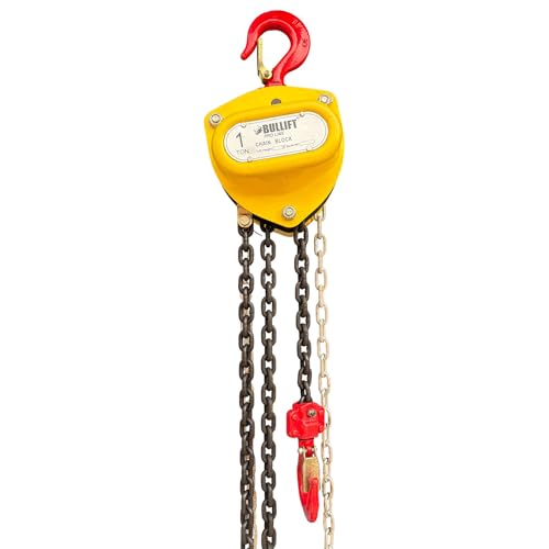 Image of BULLIFT Pro Line 1 Ton Heavy Duty Chain Block - 3 Meters Lift | Industrial Manual Chain Hoist for Workshop, Construction & Warehouse Use