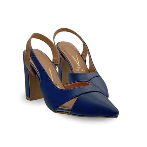 Scarpin Feminino Aberto Lateral Vizzano Elegante Confortável (Marinho, BR, Adulto, Numérico, 37)