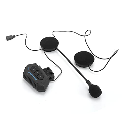 Ejoyous Auriculares para Casco Bluetooth 4.2 Auriculares para Motocicleta con Batería de 500 MAh Llamadas Manos Libres Sonido HiFi Micrófono Antiinterferencias para Viajeros en Motocicleta