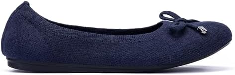 Frank Mully Women’s Ballet Flat Shoes Knit Dress Shoes Round Toe Slip On Ballerina Walking Flats Shoes for Woman Low Wedge Comfort Soft Navy, 6.5 | Image 5