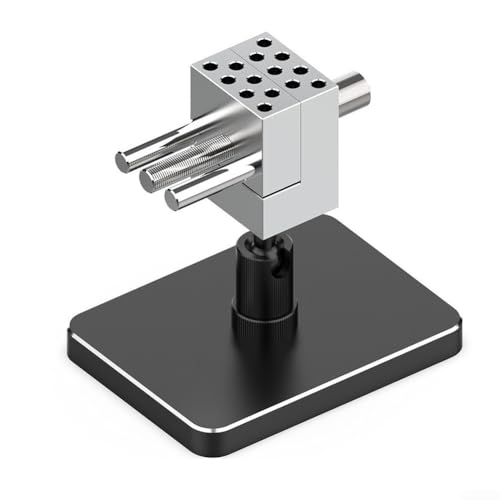Mini tornillo de banco de mesa para hacer joyas y reparación de relojes, diseño de aleación de aluminio con junta de rotación esférica y base de montaje desmontable