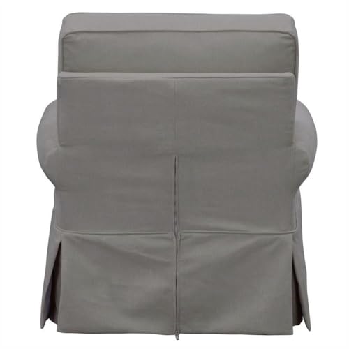 Sillón giratorio reclinable gris suave miniatura 4