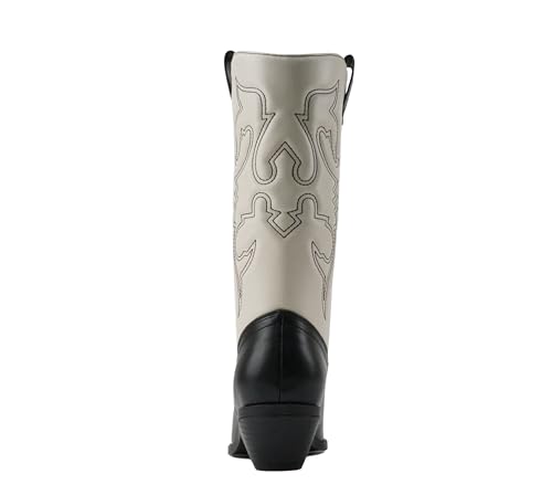 Image of Soda RENO ~ Women Western Cowboy Stitched Pointe Toe Low Heel Ankle Mid Shaft Fashion Boots