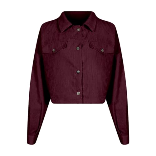 Corduroy Shacket Jacket for Women Long Sleeve Cropped Jacket Button Down Coats Casual Jackets Fall Trendy Blouse3