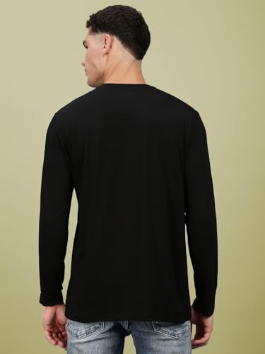 Image of Lux Nitro Men's Premium Cotton Long Sleeve T-Shirt | Modern Fit Casual Tee with Round Neck | Solid Regular Fit T-Shirt for Men