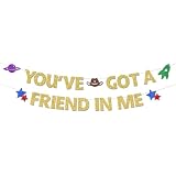 You've Got a Friend in Me Banner Toy Insipired Party Decorations Banner for Boys Friend Birthday Supplies Space Theme Birthday Party Decor