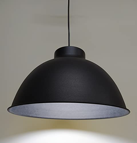 Rsylight Retro Metal Sarkıt Avize Rustik Tekli Sarkıt Siyah İçi Beyaz Siyah RT8095000