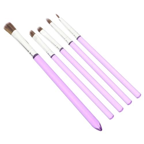 TOPPERFUN 5 Pinceles para Decorar Pasteles de Fondant, Pinceles Flexibles para Pintura de Postres, Herramienta Práctica para Repostería, Color Morado, Kit de 5 Unidades para Decoración
