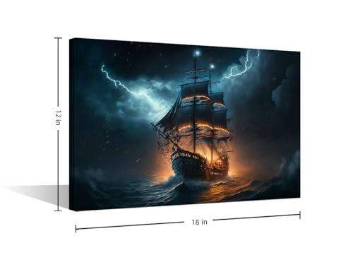 Arte de pared nautico y cuadros modernos de barcos piratas en lienzo 5