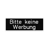 Gravur 24 Briefkastenschild Bitte keine Werbung graviert 6,0x2,0cm selbstklebend Schwarz